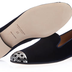 CARRAWAY VELOUR NAVY SLIPPERS | image 2