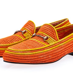 JADIDA RAFIA ORANGE LOAFERS | image 1