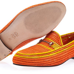 JADIDA RAFIA ORANGE LOAFERS | image 2