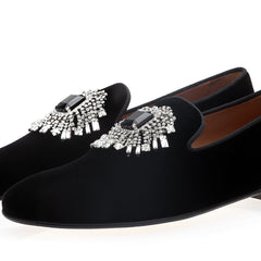 JUPITER VELOUR BLACK SLIPPERS | image 1