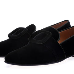 SAVOY VELOUR BLACK SLIPPERS | image 1