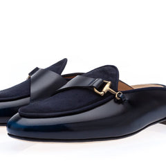 TANGERINE 12 CORDOVAN NAVY MULES Mules Superglamourous | image 1