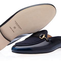 TANGERINE 12 CORDOVAN NAVY MULES Mules Superglamourous | image 2