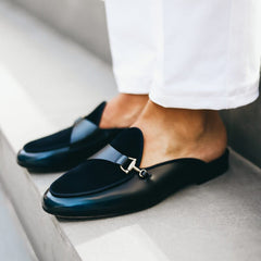 TANGERINE 12 CORDOVAN NAVY MULES Mules Superglamourous | image 7