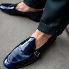 TANGERINE 15.1 BRUSHED NAVY BELGIAN LOAFERS | image 8