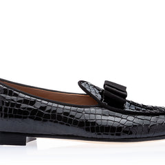 TANGERINE 3 CROCOLUX BLACK BELGIAN LOAFERS | image 3