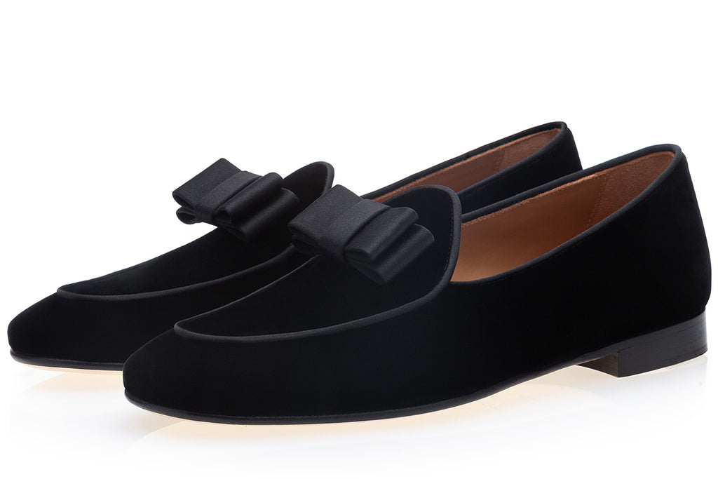 TANGERINE 3 VELOUR BLACK BELGIAN LOAFERS