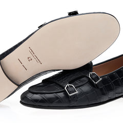 TANGERINE 7 CROCODILE BLACK BELGIAN LOAFERS | image 2