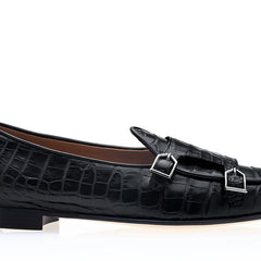 TANGERINE 7 CROCODILE BLACK BELGIAN LOAFERS | image 3