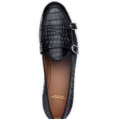 TANGERINE 7 CROCODILE BLACK BELGIAN LOAFERS | image 4