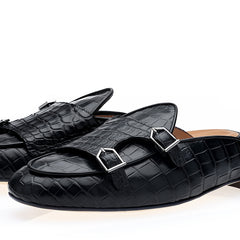 TANGERINE 7 CROCODILE BLACK MULES | image 1