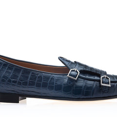 TANGERINE 7 CROCODILE NAVY BELGIAN LOAFERS | image 3