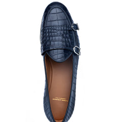 TANGERINE 7 CROCODILE NAVY BELGIAN LOAFERS | image 4