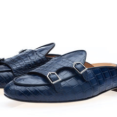 TANGERINE 7 CROCODILE NAVY MULES | image 1