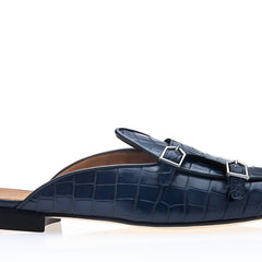 TANGERINE 7 CROCODILE NAVY MULES | image 3