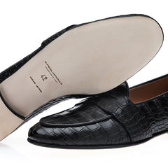 TANGERINE 9 CROCODILE BLACK BELGIAN LOAFERS | image 2