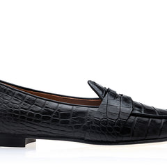 TANGERINE 9 CROCODILE BLACK BELGIAN LOAFERS | image 3