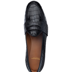 TANGERINE 9 CROCODILE BLACK BELGIAN LOAFERS | image 4