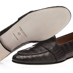 TANGERINE 9 CROCODILE COCOA BELGIAN LOAFERS | image 2