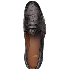 TANGERINE 9 CROCODILE COCOA BELGIAN LOAFERS | image 4