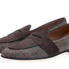 TANGERINE 9 TARTAN COCOA BELGIAN LOAFERS | image 1