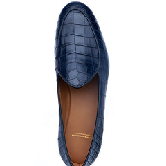 TANGERINE CROCODILE NAVY BELGIAN LOAFERS | image 4